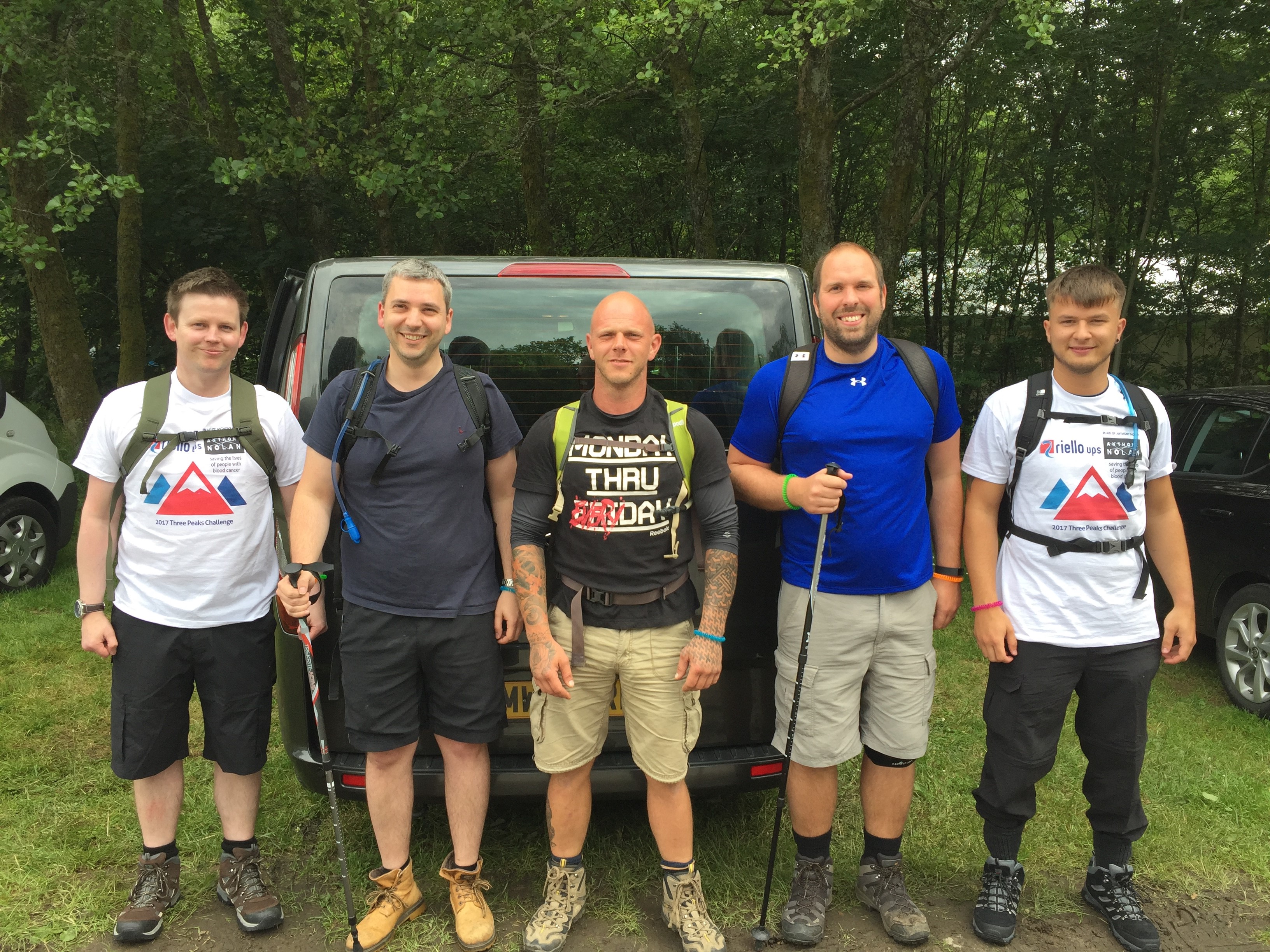 The crew at the start of the 3 peaks challenge